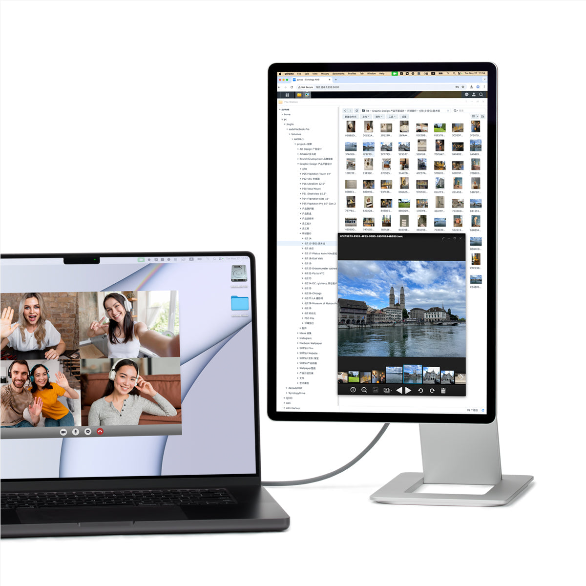 FlipAction Elite USB-C aansluitingen met 65W passthrough, Silver