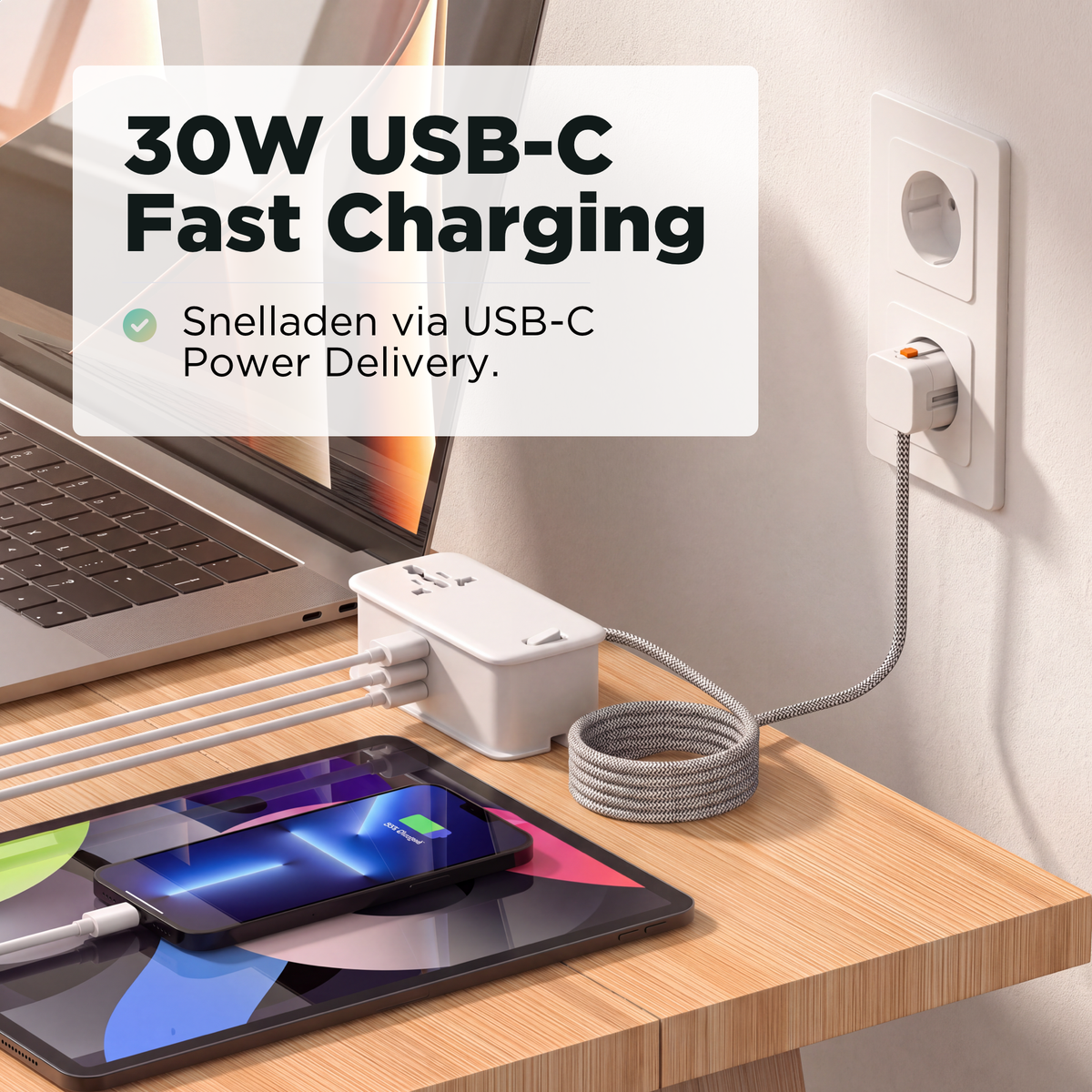 Remodius Travel Power Strip: Snelladen