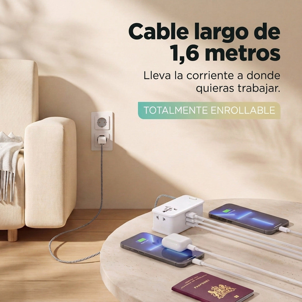 Remodius Travel Power Strip: Lange kabel #lang_es