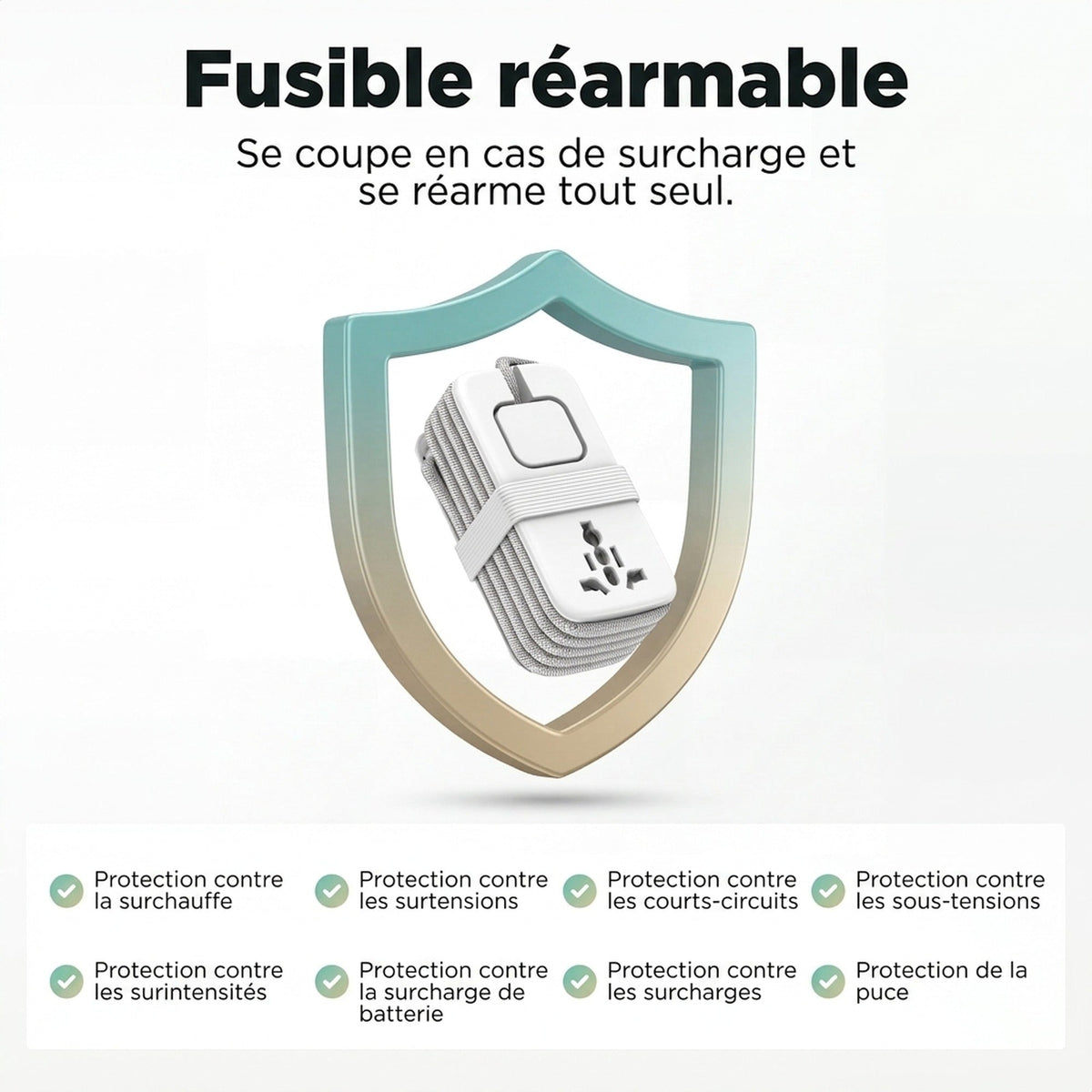 Remodius Travel Power Strip: Veilig #lang_fr