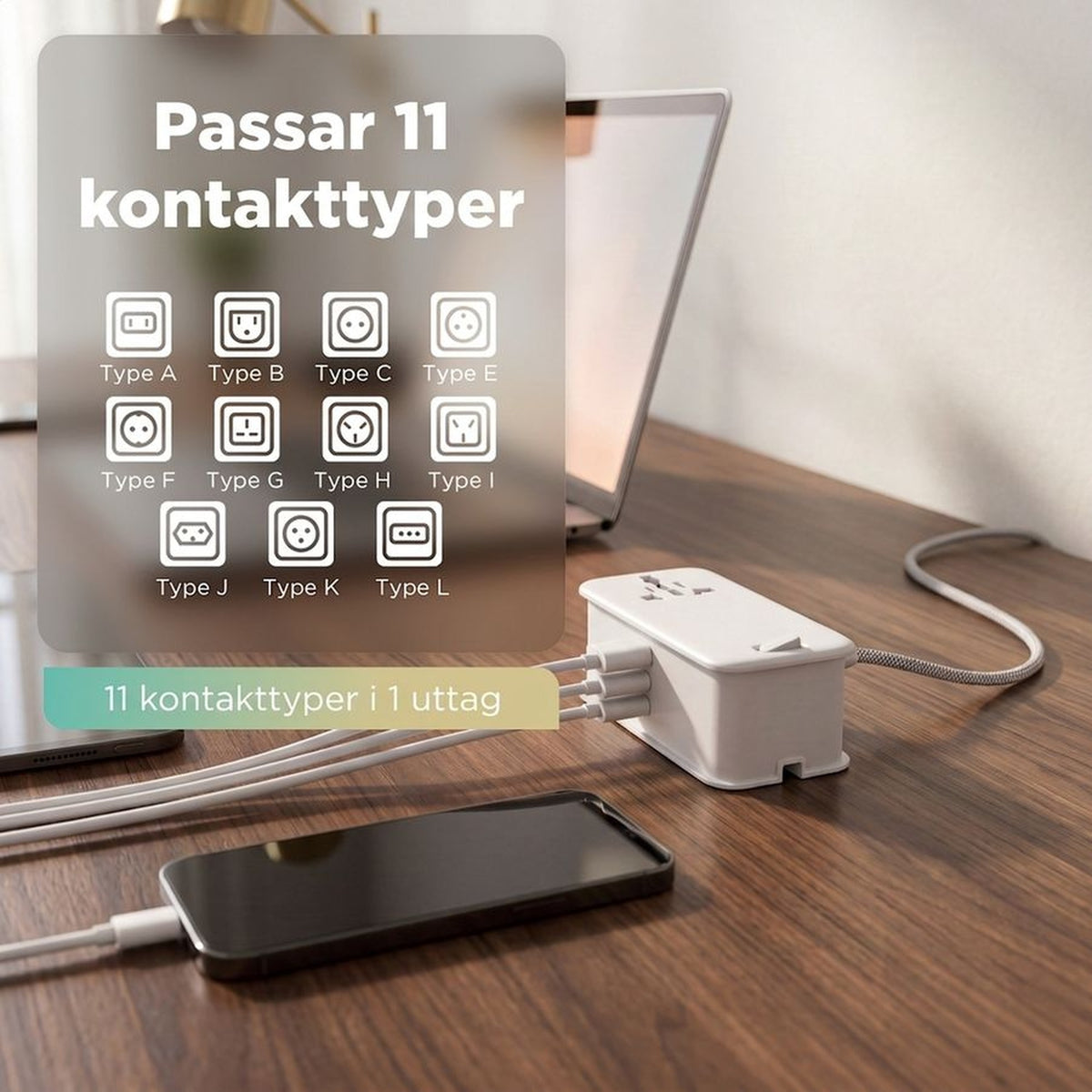 Remodius Travel Power Strip: Stopcontacten #lang_sv