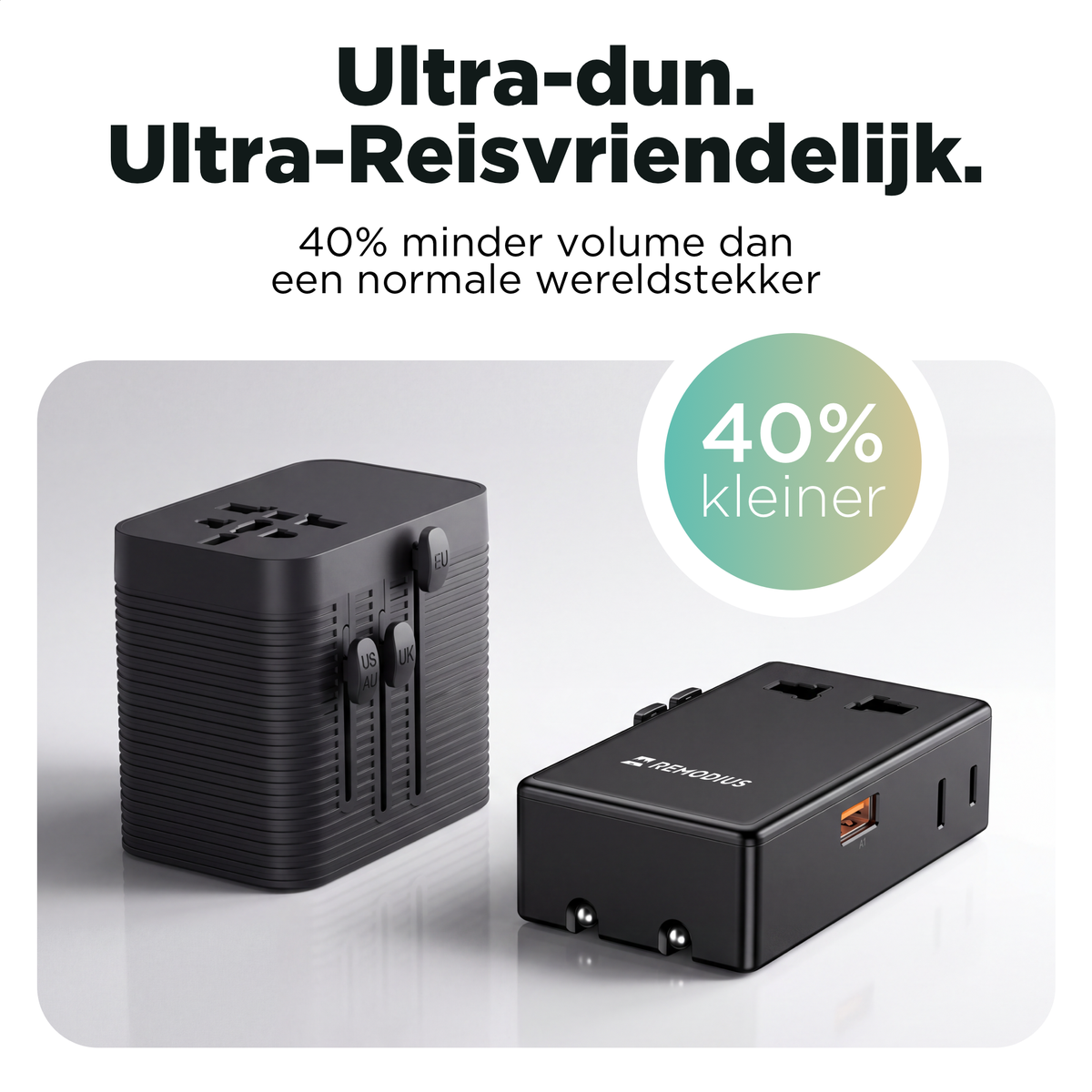 Remodius Ultra Dunne Wereldstekker: Benefit 1