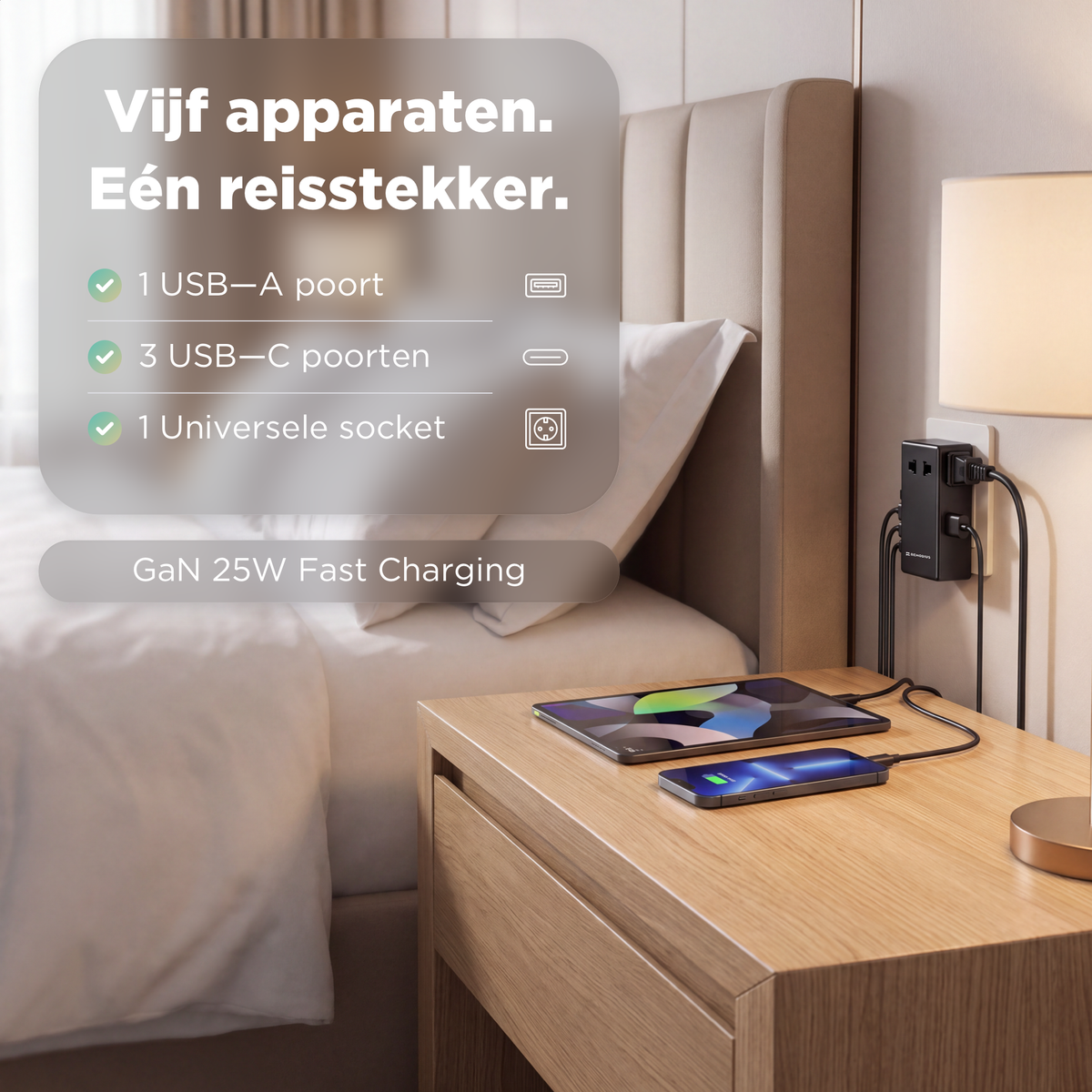 Remodius Ultra Dunne Wereldstekker: Multi 2