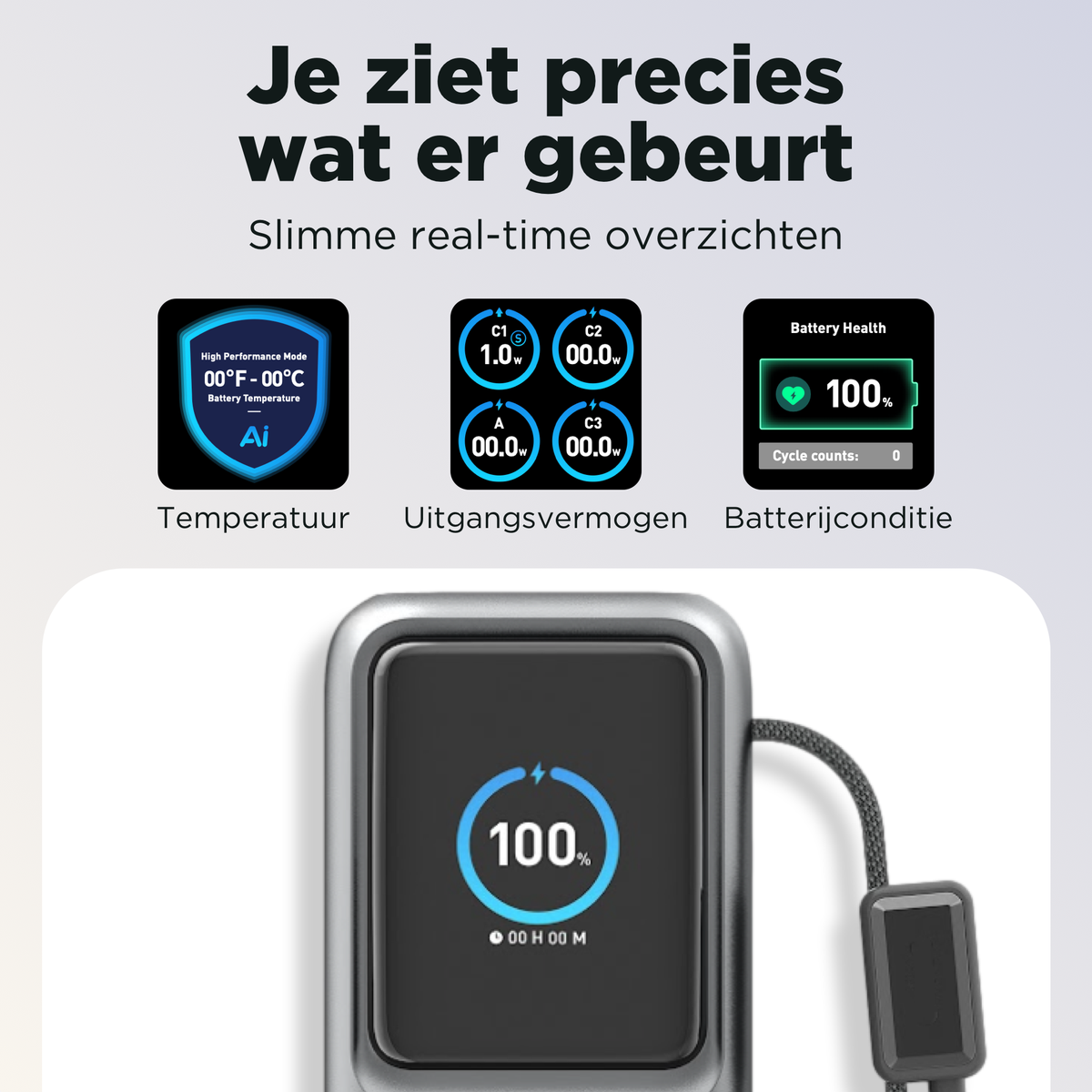 Remodius PowerPack PRO: TFT kleurenscherm
