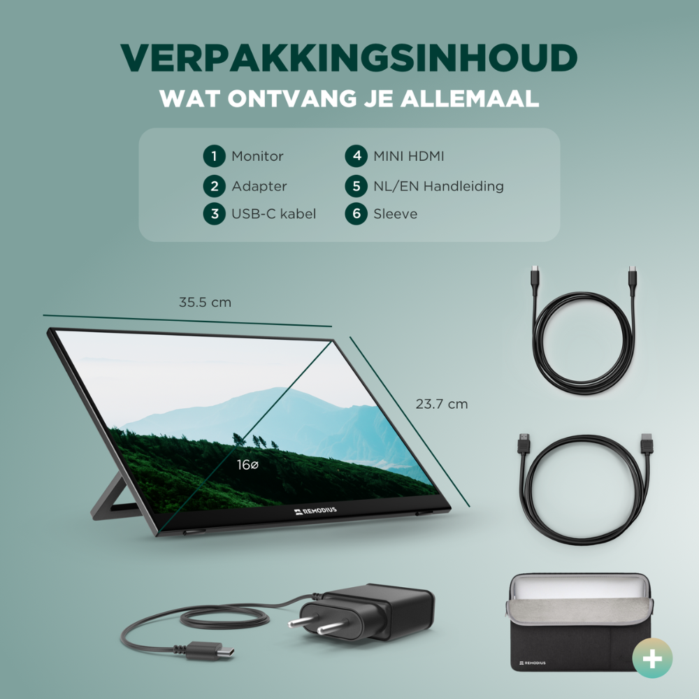 Portable Monitor 16 inch + Sleeve