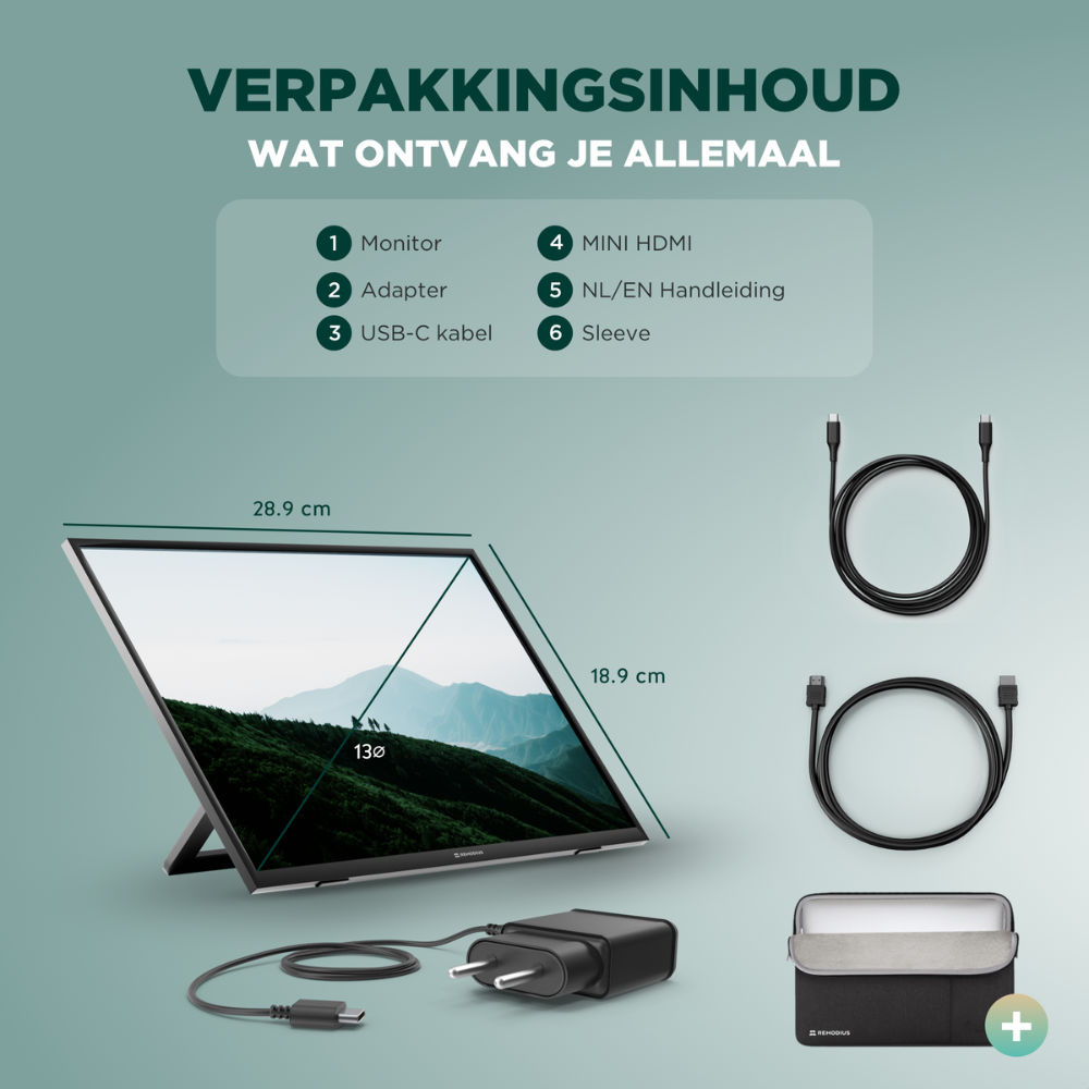 Portable Monitor 13 inch + Sleeve