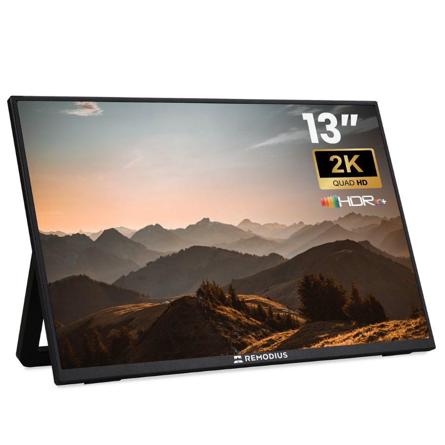 Remodius Portable Monitor 13 inch – compact draagbaar 2K-beeldscherm voor laptop, vooraanzicht