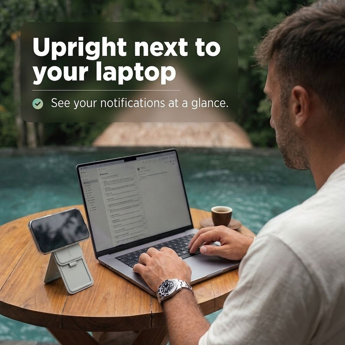 Remodius FoldStand Stone, rechtop naast je laptop #Kleur_Stone #lang_en