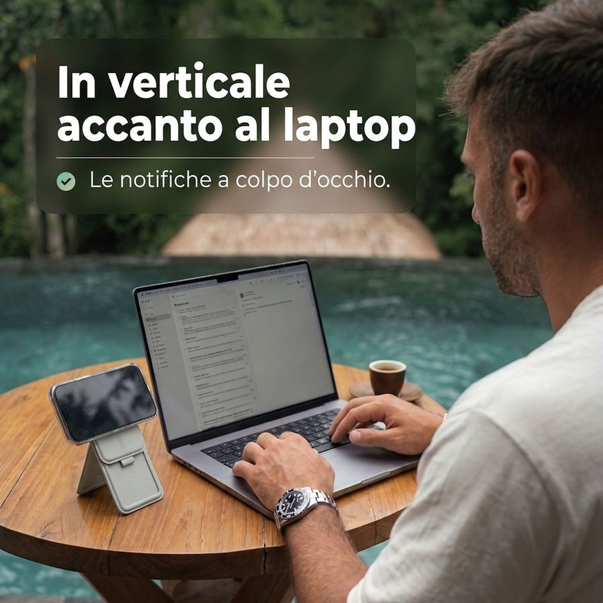 Remodius FoldStand Stone, rechtop naast je laptop #Kleur_Stone #lang_it