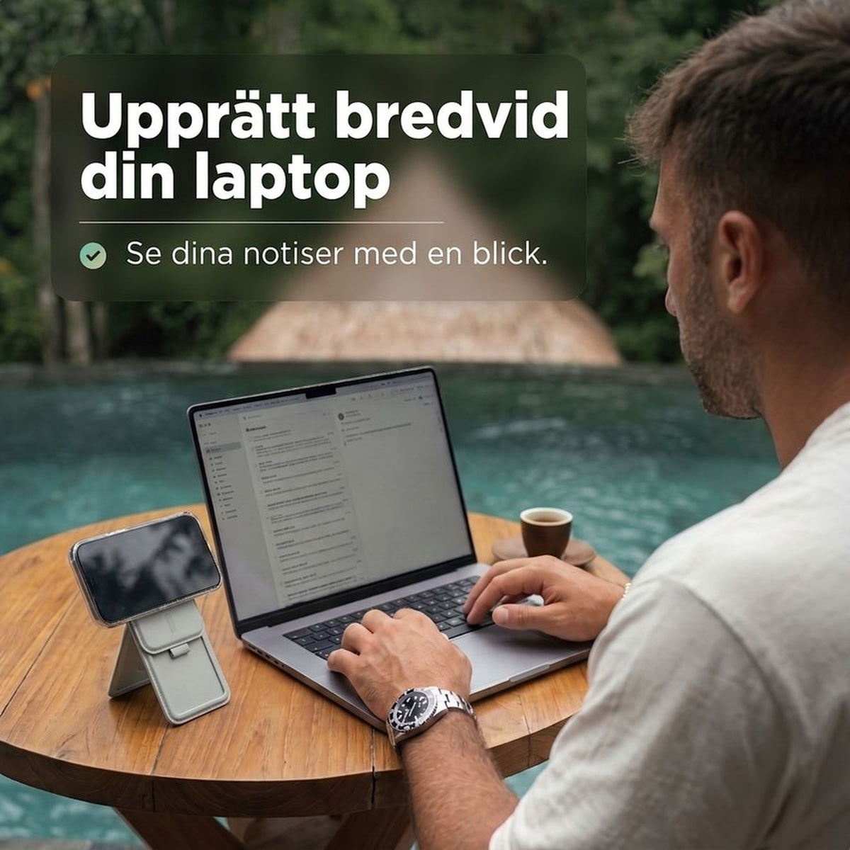 Remodius FoldStand Stone, rechtop naast je laptop #Kleur_Stone #lang_sv