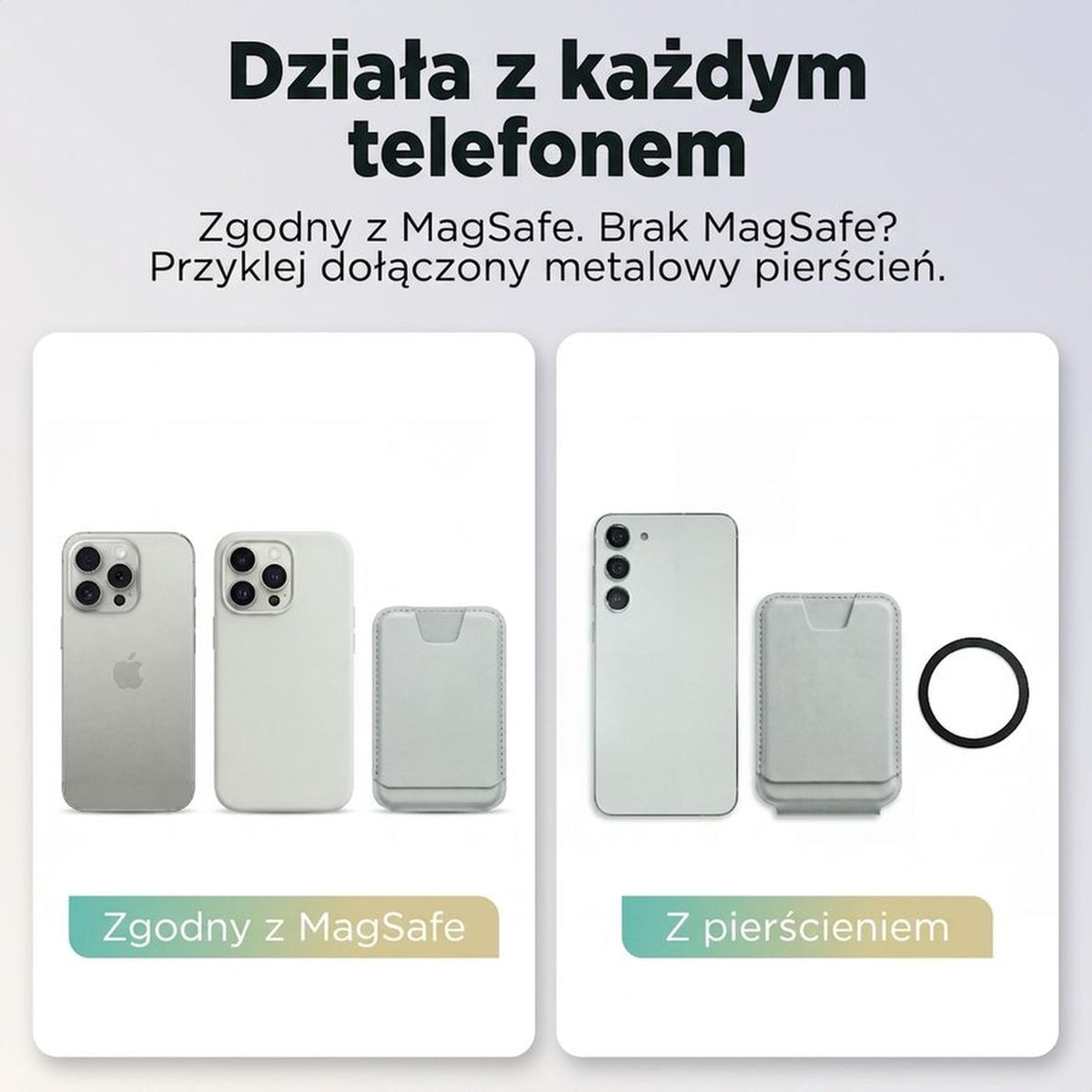 Remodius FoldStand Stone, MagSafe-compatibel, met metalen ring #Kleur_Stone #lang_pl