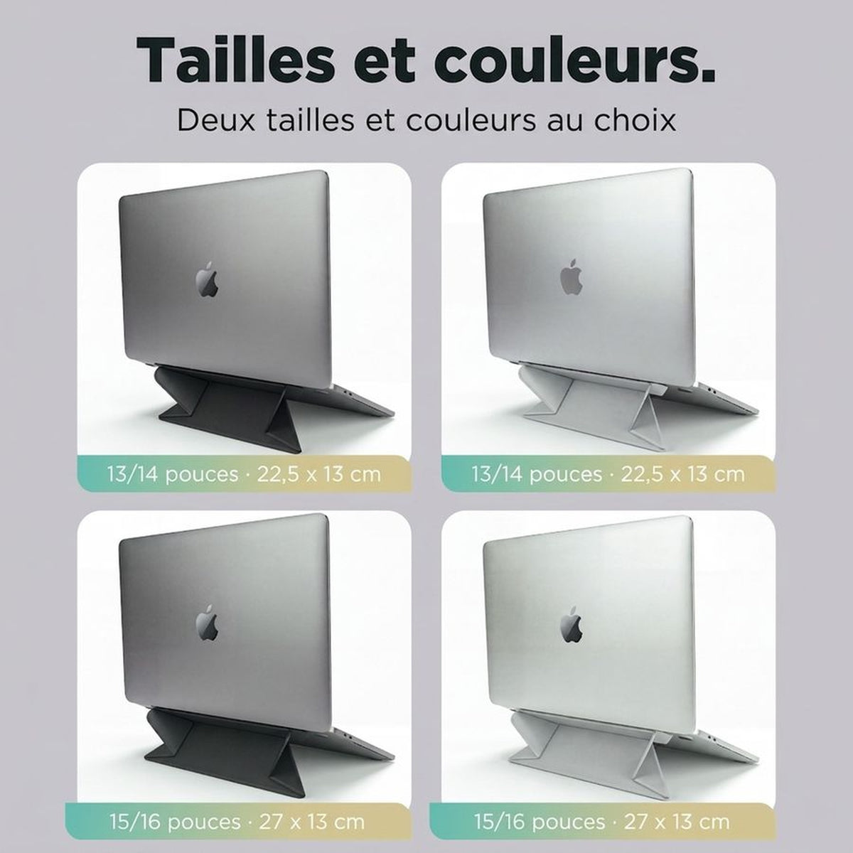 Remodius Invisible Laptop Stand, maten en kleuren #lang_fr