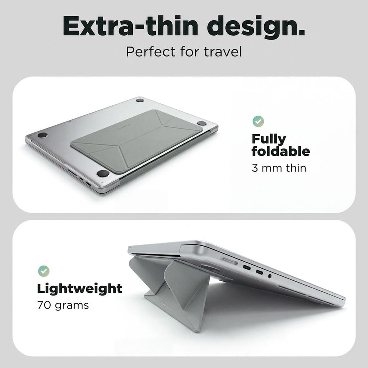 Remodius Invisible Laptop Stand Stone, extra dun ontwerp van 3 mm #Kleur_Stone #lang_en