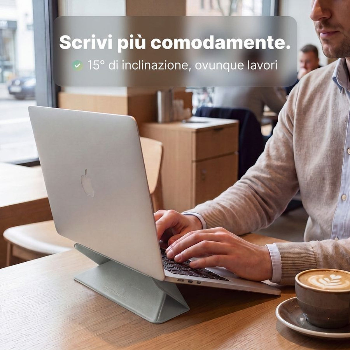 Remodius Invisible Laptop Stand Stone, prettiger typen op 15° #Kleur_Stone #lang_it