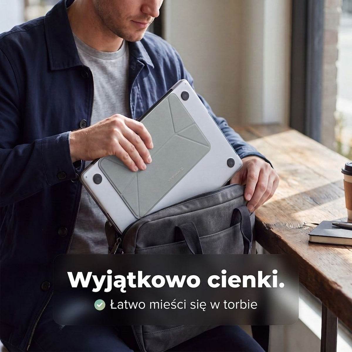 Remodius Invisible Laptop Stand Stone, extra dun, past in je tas #Kleur_Stone #lang_pl