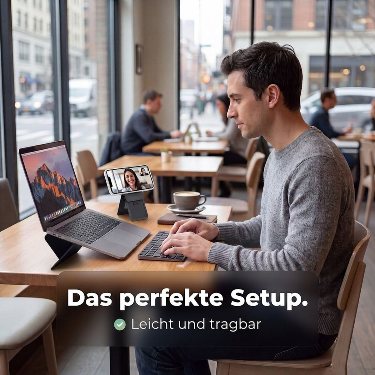Remodius Invisible Laptop Stand Zwart, perfecte set-up op je bureau #Kleur_Zwart #lang_de