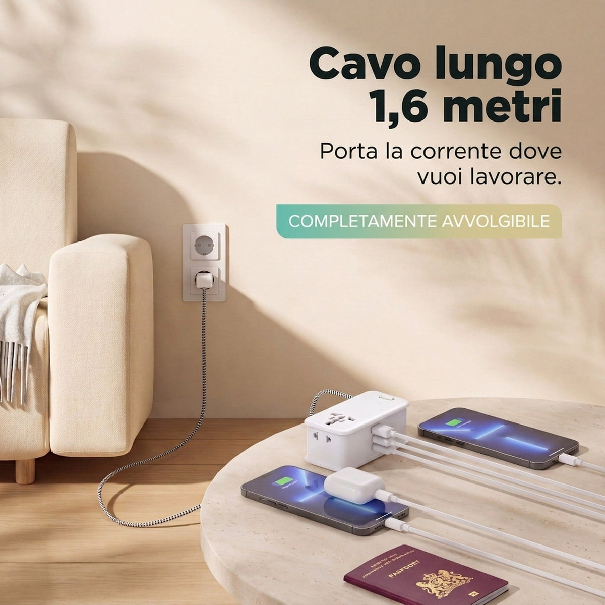 Travel Power Strip incl. 1x UniCharge 5 #lang_it