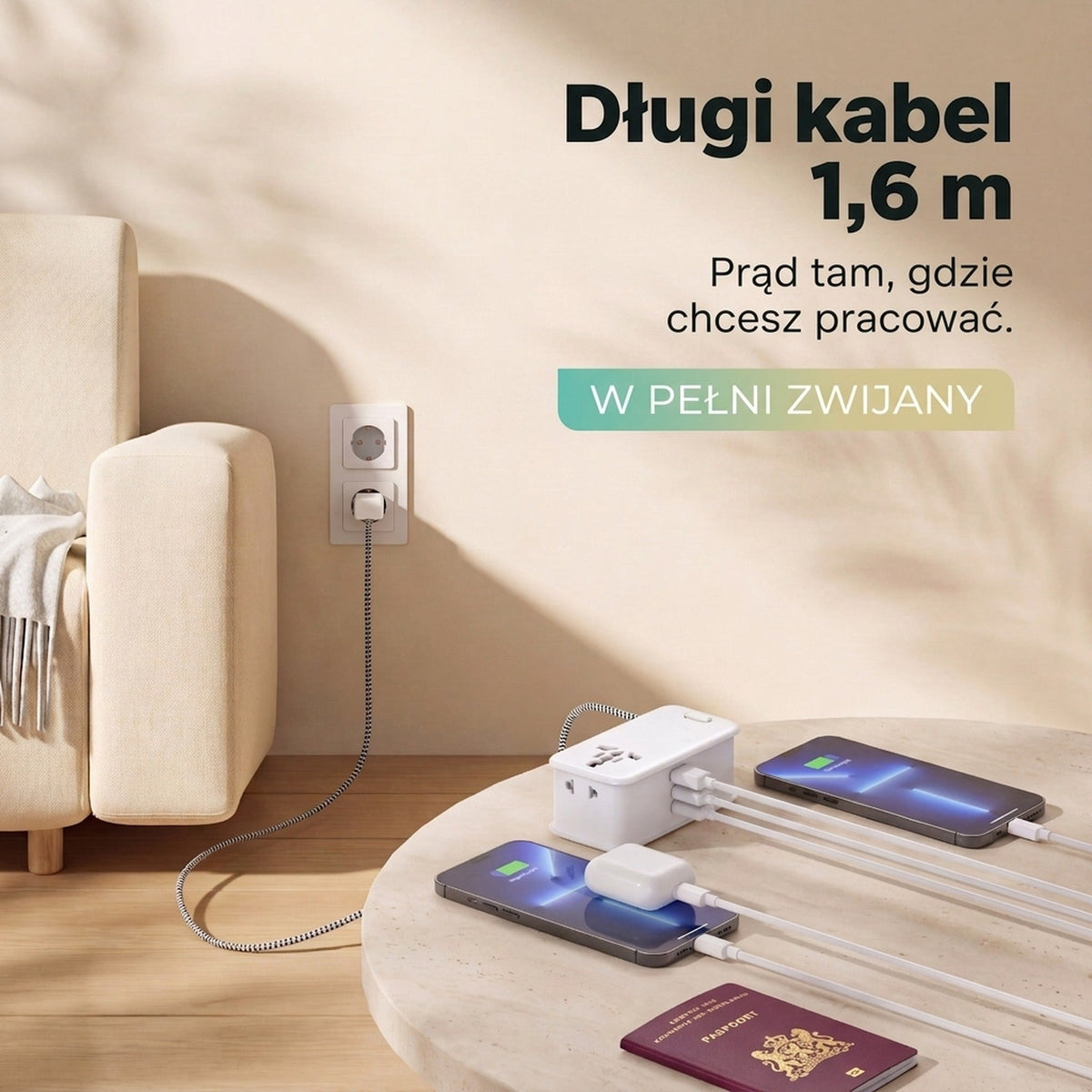 Remodius Travel Power Strip: Lange kabel #lang_pl
