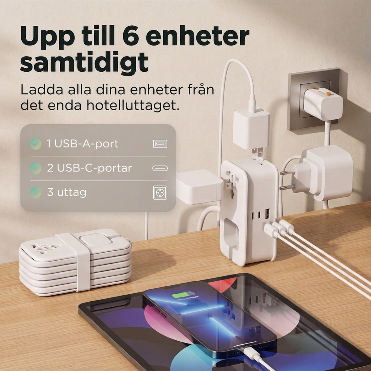 Travel Power Strip incl. 2x UniCharge 7 #lang_sv