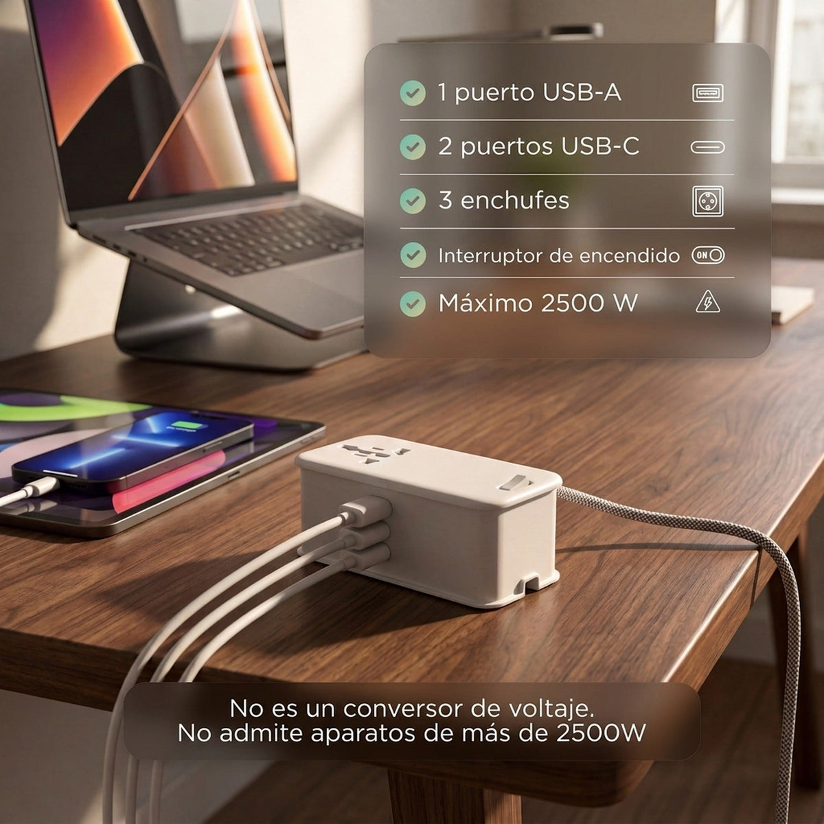 Remodius Travel Power Strip: Specificaties #lang_es