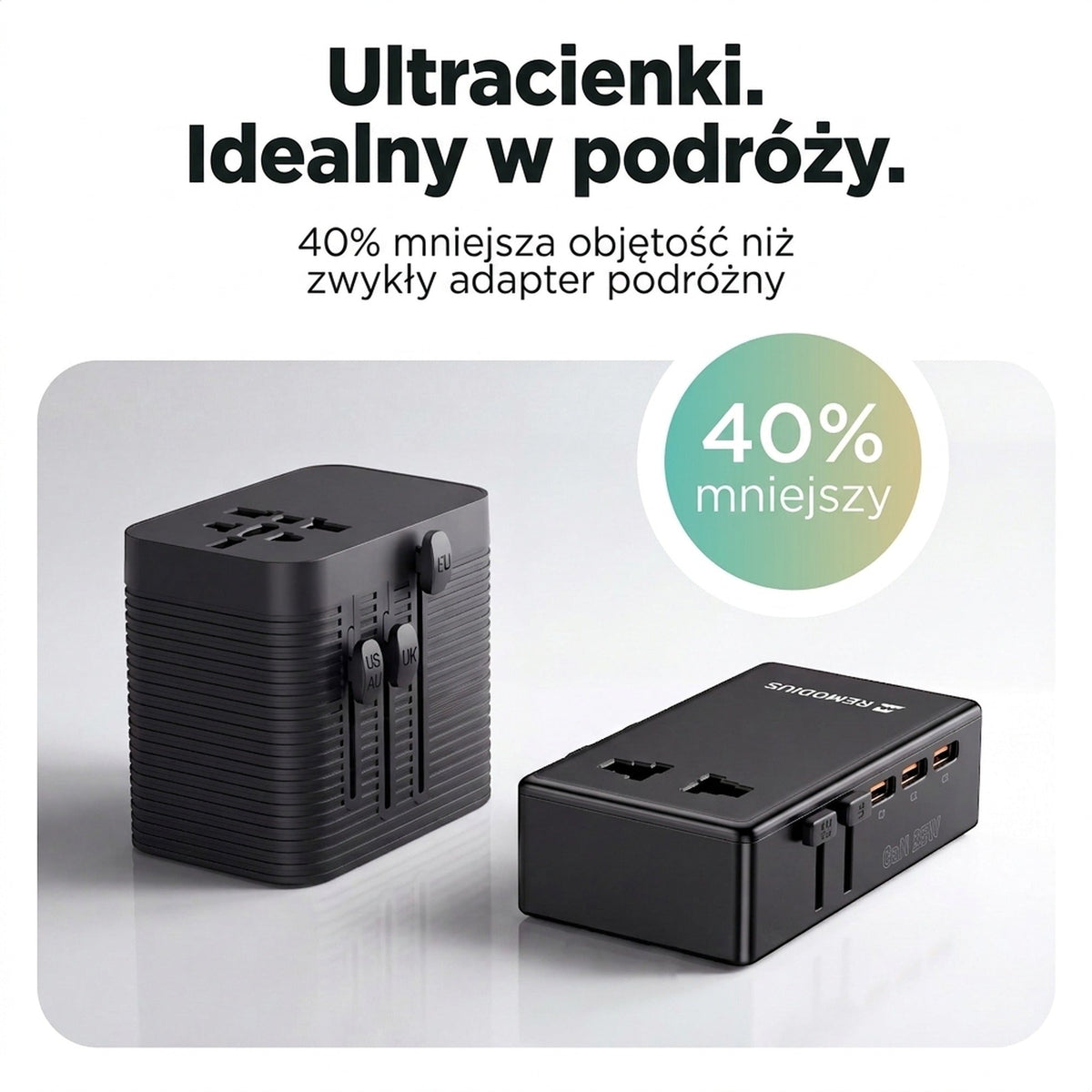 Ultra Dunne Wereldstekker incl. 2x UniCharge 4 #lang_pl
