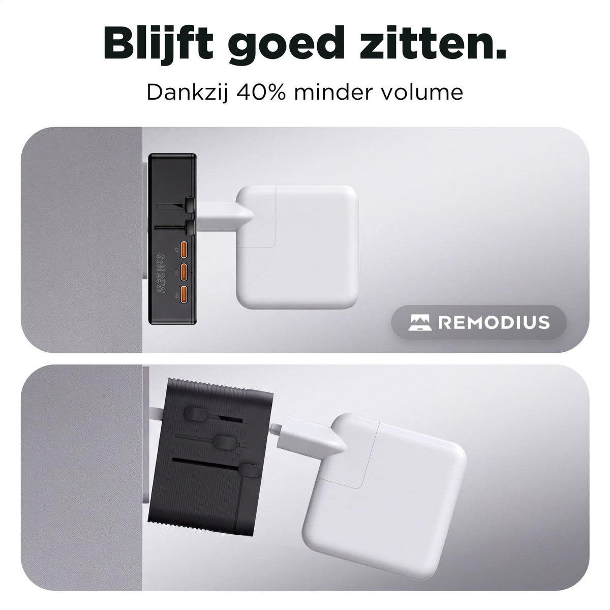 Ultra Dunne Wereldstekker incl. 1x UniCharge 5
