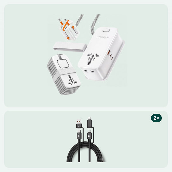 remodius travel power strip incl 2x unicharge