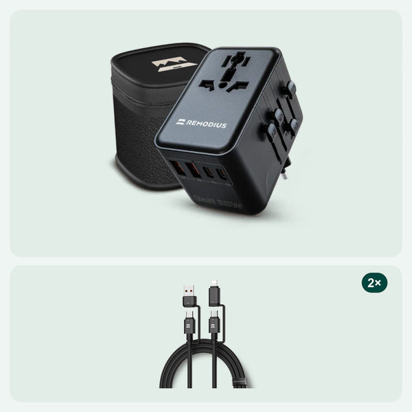 remodius world travel adapter 2 unicharge