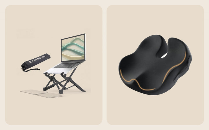 Nexstand laptopstandaard en ergonomisch zitkussen