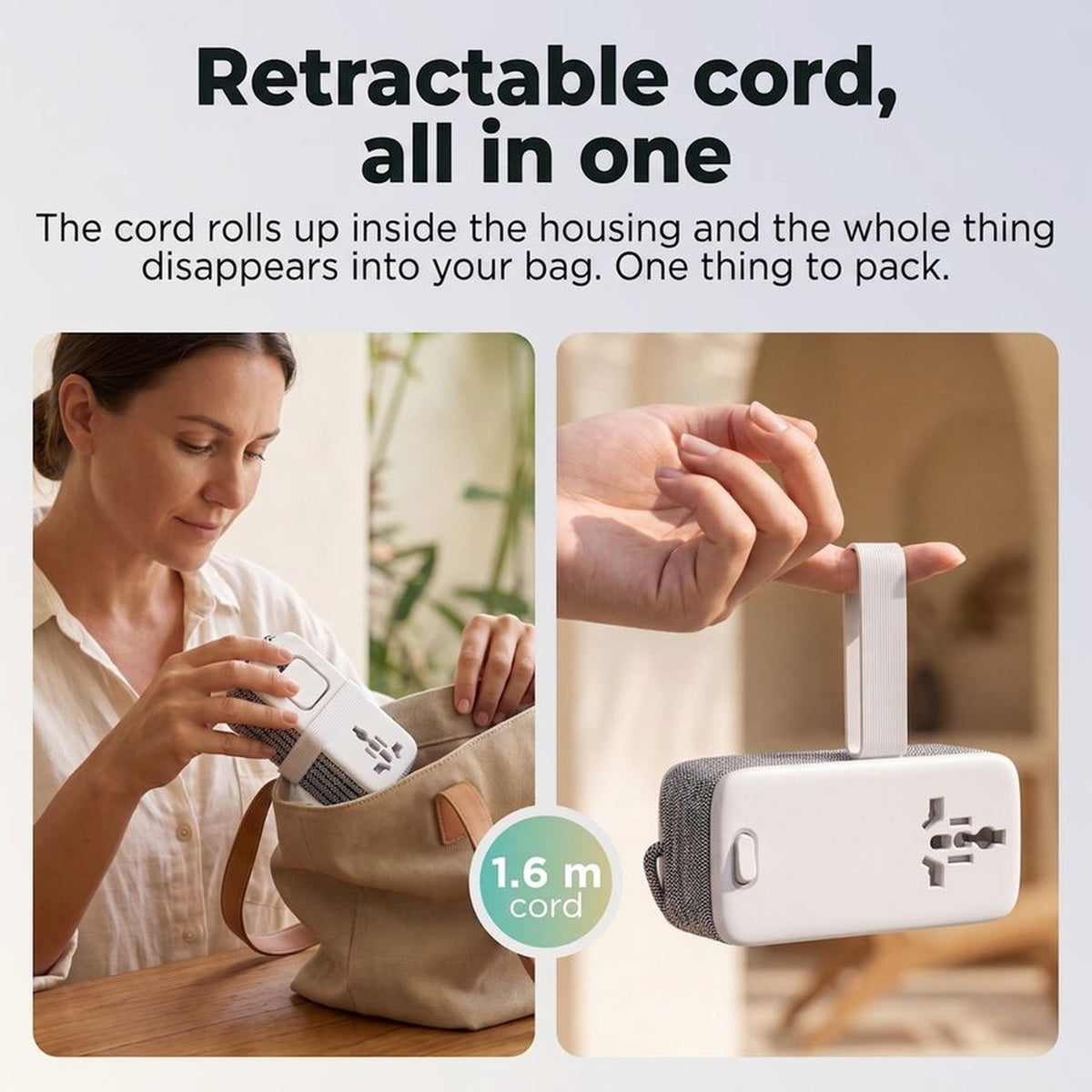 Remodius Travel Power Strip: Oprolbaar snoer #lang_en