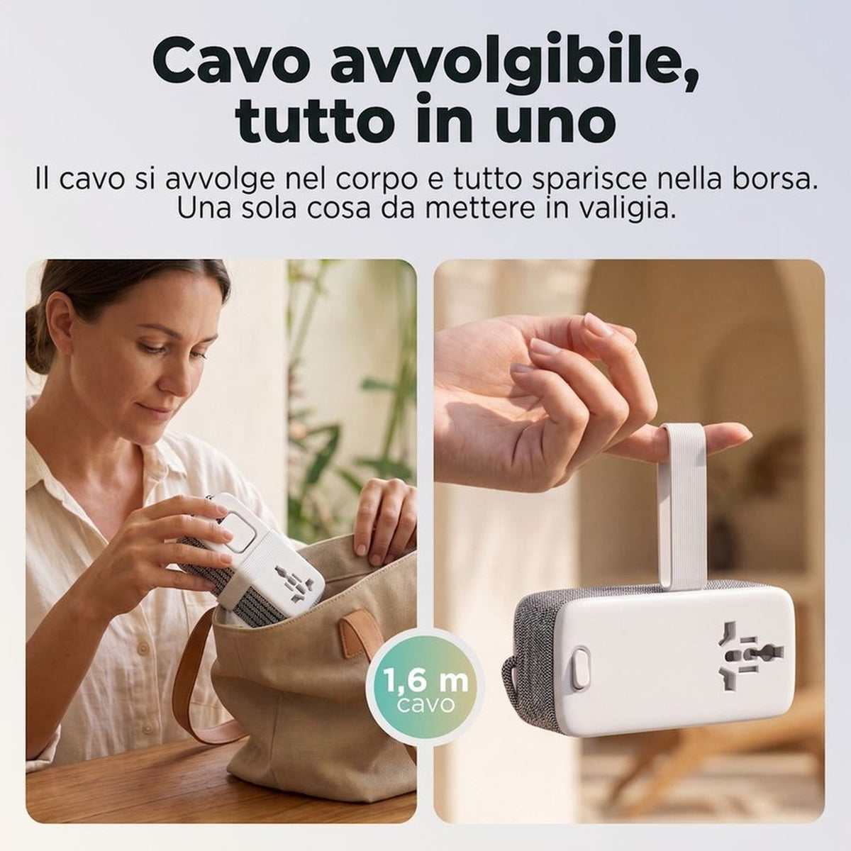 Remodius Travel Power Strip: Oprolbaar snoer #lang_it